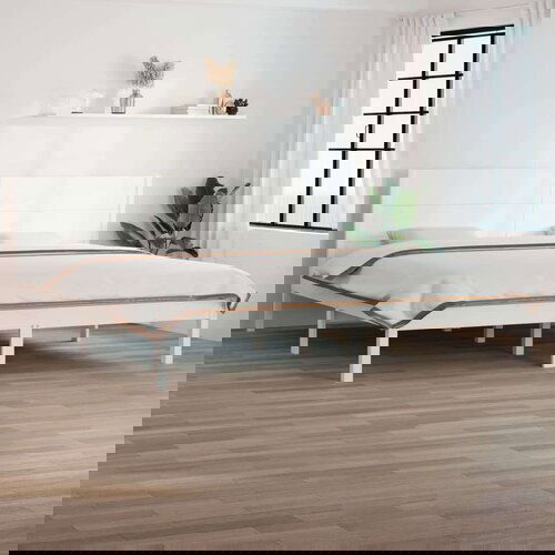  Posteljni okvir bel iz trdne borovine 200x200 cm, (20646430) Slike