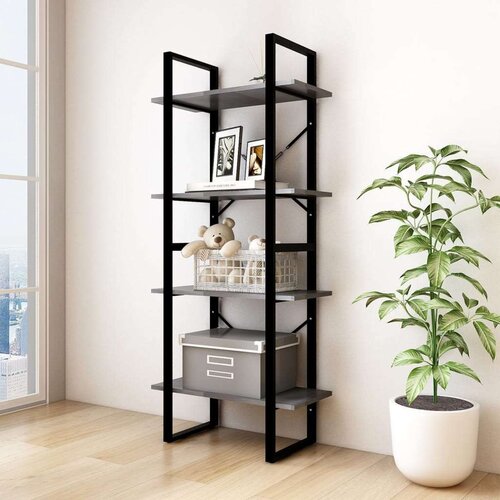 Ormarić za knjige s 4 razine sivi 60x30x140 cm masivna borovina Cijene