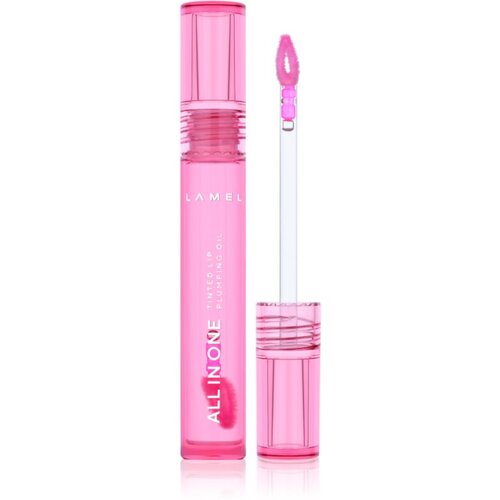 LAMEL All in One Lip Tinted Plumping Oil tonirno olje za ustnice za povečanje volumna № 402 Pink Sparkle 3 ml Slike