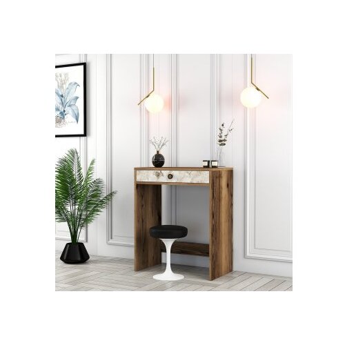 Hanah home sto za šminkanje lizbon walnut white marble Slike