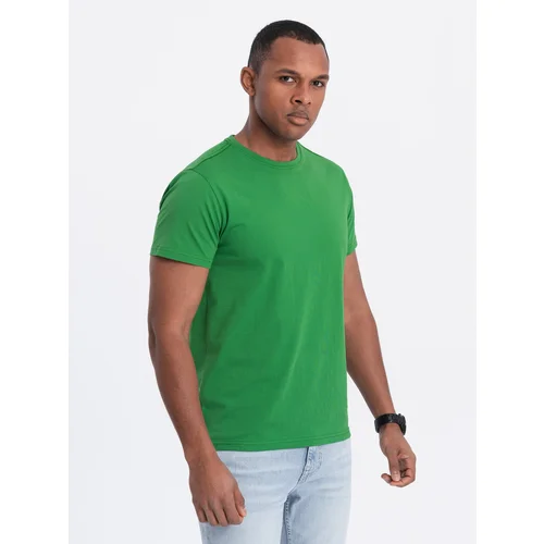 Ombre BASIC men's classic cotton T-shirt - green