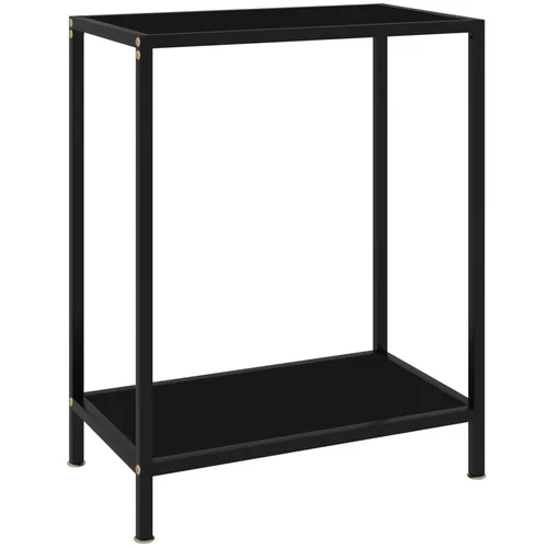  Konzolni stol crni 60 x 35 x 75 cm od kaljenog stakla