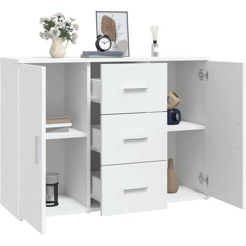  Komoda bijela 91 x 29,5 x 65 cm od konstruiranog drva Slike