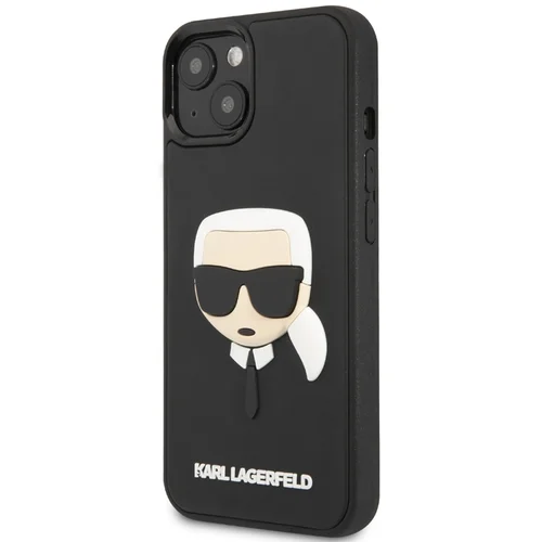 Karl Lagerfeld Ohišje za Apple iPhone 14 3D guma Karlova glava, ?rna, (21244185)