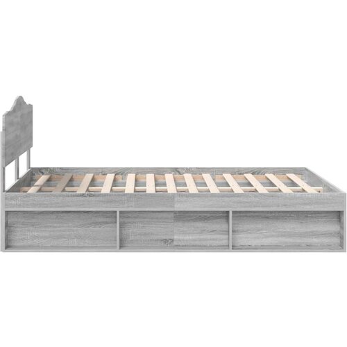  Okvir za krevet s uzglavljem Siva Sonoma 160 x 200 cm Slike