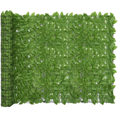 vidaXL Balkonsko platno z zelenim listjem 300x150 cm, (20764735)