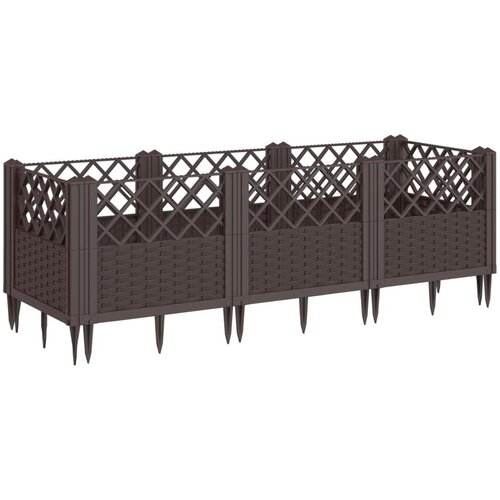  Vrtna sadilica s klinovima smeđa 123,5x43,5x43,5 cm PP Slike