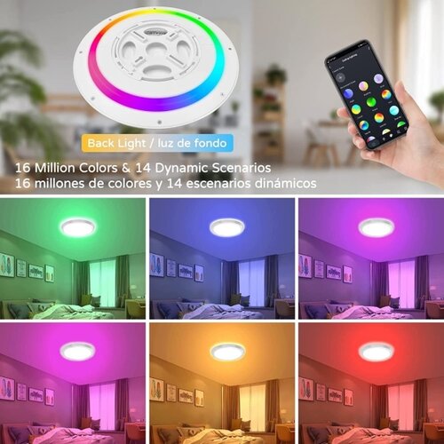  Immax NEO 07166-B40-LED RGBCCT Prigu&amp;scaron;iva svetiljka 50W/230V Wi-Fi Tuya crna+daljinski upravljač Slike
