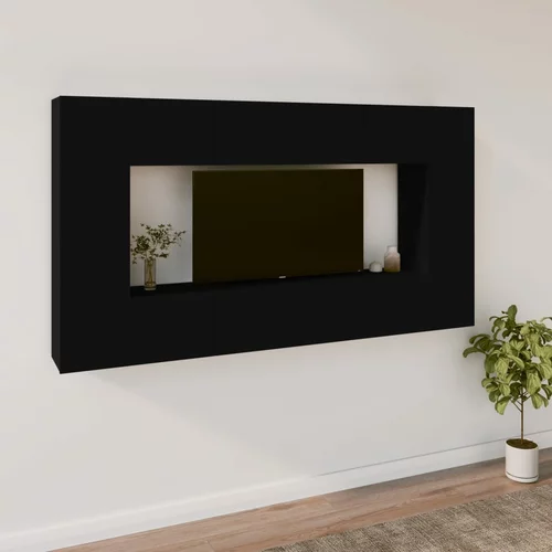  8-dijelni set TV ormarića crni od konstruiranog drva