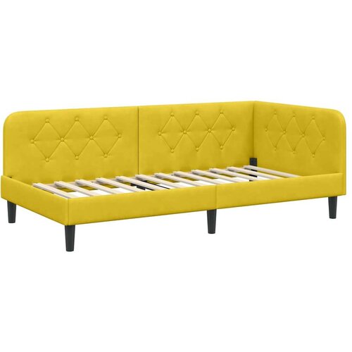VidaXL Kutni okvir kreveta s madracem Žuta 100 x 200 cm Bar&amp;scaron;un Slike