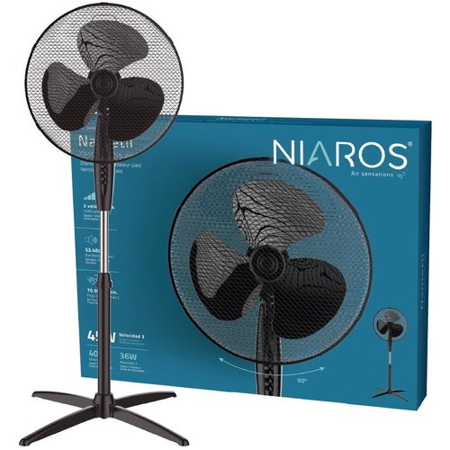 Niaros podni ventilator, 45W, 43cm, crni Slike