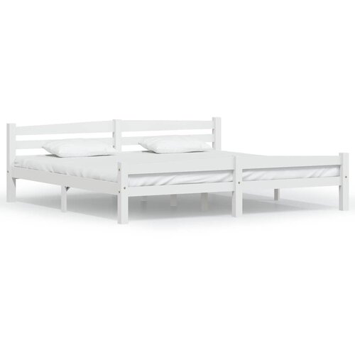  Okvir za krevet od masivne borovine bijeli 200 x 200 cm Slike