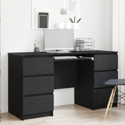 vidaXL Mize 2 kosa Črni hrast 140x50x76 cm Inženirski les Cene