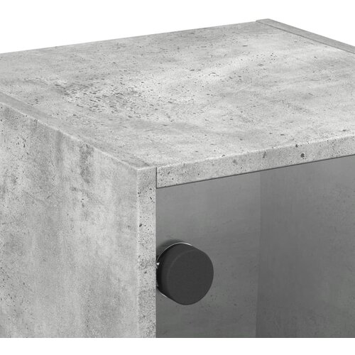  Noćni ormarići staklena vrata 2 kom boja betona 35x37x35 cm Slike