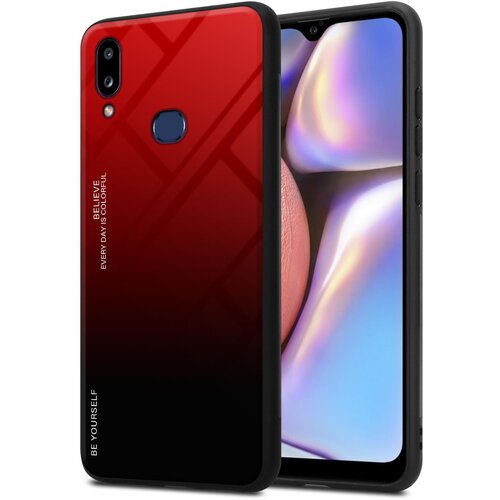 Cadorabo Ohi&scaron;je, združljiv s Samsungom v rdeči barvi - črni - dvobarvni za&scaron;čitni pokrov iz silikona TPU in hrbta iz kaljenega stekla, (20570822) Cene