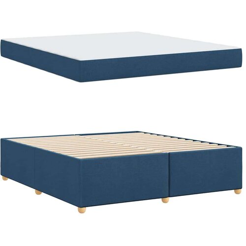  okvir za krevet s madracem plava 180 x 200 cm tkanina Slike