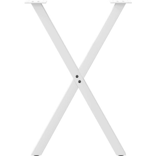 VidaXL Noge za jedilno mizo v obliki črke X, 2 kosa, bele barve, 57 x (72-73) cm, jeklo Slike