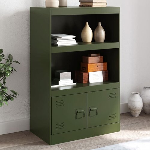 The Living Store Komoda olivno zelena 67x39x107 cm jeklo - Komoda, (21498597) Slike