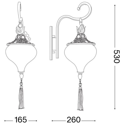 Ideal Lux zidna lampa harem 1xE27/42W/230V mesing Slike