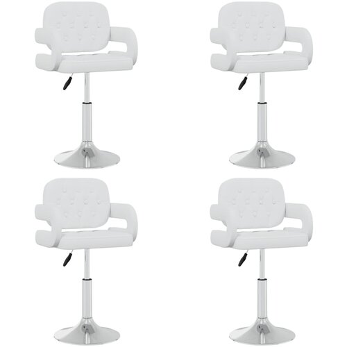 vidaXL Vrtljivi jedilni stoli 4 kosi belo umetno usnje Cene