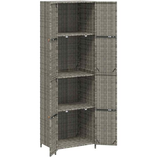 Vrtni ormarić za pohranu sivi 59 x 40 x 180 cm od poliratana Slike