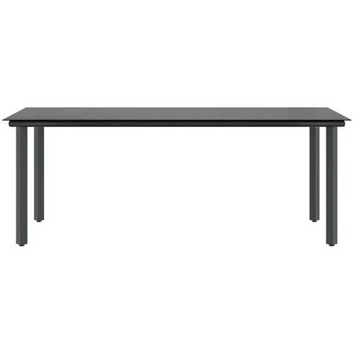  Vrtna garnitura - 6-dijelni vrtni blagovaonski set s jastucima crno Crna i tamno siva 200 x 100 x 74 cm 6 Slike