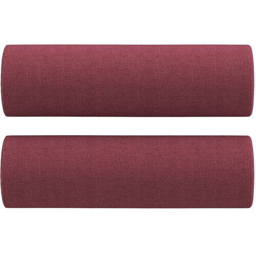  2-dijelni set sofa s jastucima crvena boja vina od tkanine Slike
