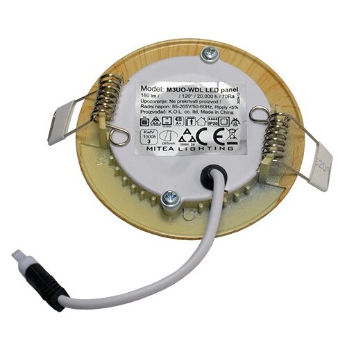 Mitea Lighting M3UO-WDL 3W 6500K boja drveta ugradni okrugli led panel Slike