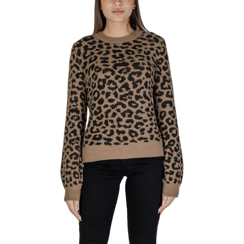 Jacqueline_de_yong JDYLORRAINE ANIMAL L/S PULLOVER KNT 15292890 Smeđa