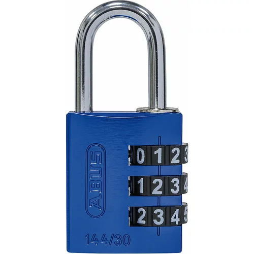 Abus Aluminijasta ključavnica na šifro, ključavnica obešanka 144/30, DE 6 kosov, modre barve