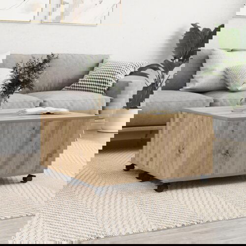 VidaXL Stolić za kavu hrast artisan 75 x 75 x 38 cm Konstruirano drvo Slike