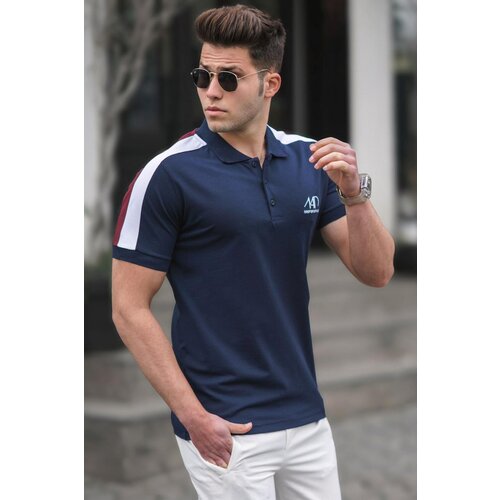 Madmext Men's Navy Blue Polo Neck T-Shirt 5215 Slike