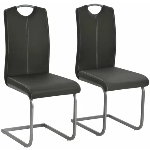  Konzolne blagovaonske stolice od umjetne kože 2 kom sive