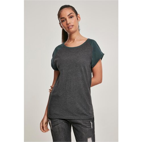 Urban Classics Women's raglan T-shirt with contrasting charcoal/bottlegreen Cijene