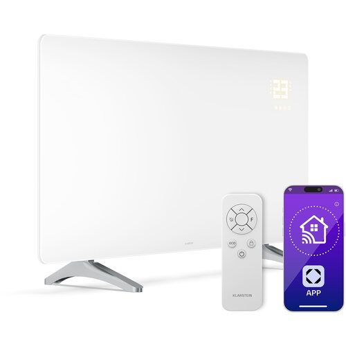 Klarstein Wonderglass infrardeča plošča | 720 W | 8 - 15 m² | Moderna steklena zasnova | 120 cm x 68 cm Cene
