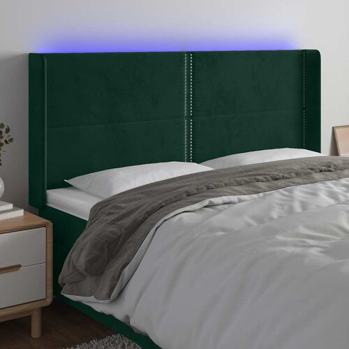  LED uzglavlje tamnozeleno 203 x 16 x 118/128 cm bar&scaron;unasto Cijene