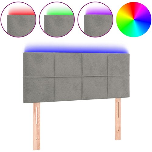 Maison Chic led posteljno vzglavje - vzglavna omarica - nočna omarica svetlo sivo 80x5x78/88 cm žamet, (21711516) Slike