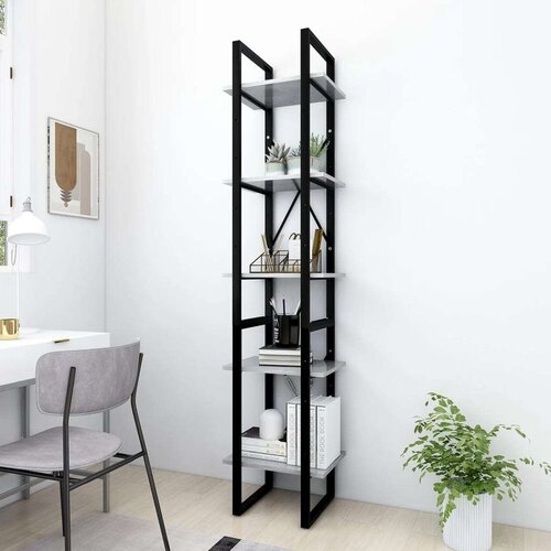 vidaXL ormarić za knjige s 5 razina boja betona 40x30x175 cm iverica Cijene