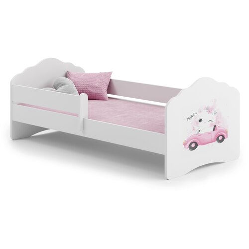 Kobi Furniture Fala - enojna postelja 160x80 z grafiko, ograjo in vzmetnico, (20630385) Cene