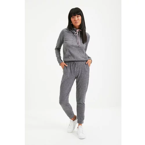 Trendyol Anthracite Collar Detailed Knitted Tracksuit Set