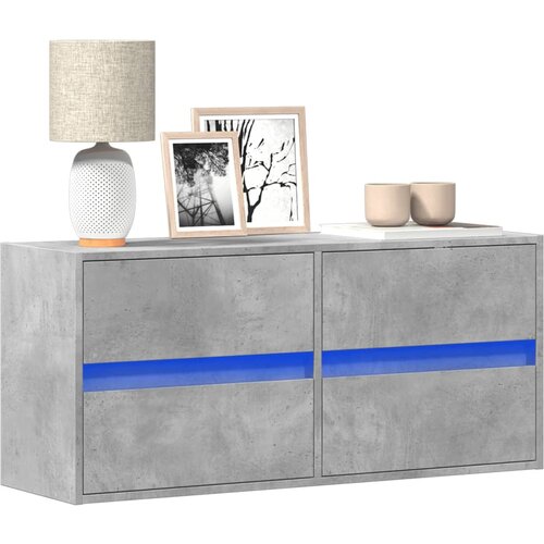 vidaXL Stenska TV omarica z LED lučkami betonsko siva 100x31x45 cm Cene