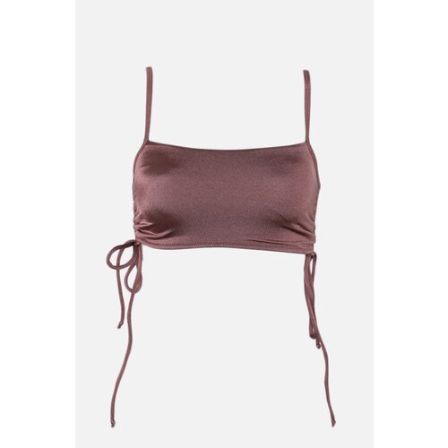 Trendyol Brown Pleated Bikini Top Slike