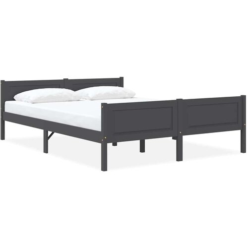 Furnova Posteljni okvir trdna borovina siv 120x200 cm, (21937598) Slike