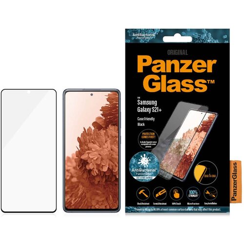 PanzerGlass za&amp;scaron;titno staklo za Samsung Galaxy S21+ case friendly antibacterial black Slike