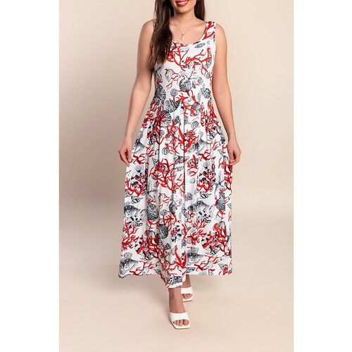 Fenzy Plus Size Obleka S Potiskom, Bela Cene