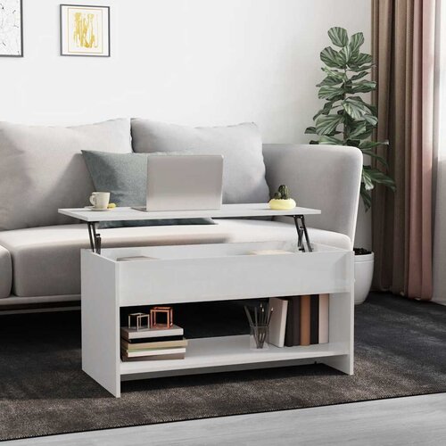  Stolić za kavu sjajni bijeli 102x50,5x52,5 cm konstruirano drvo Cene