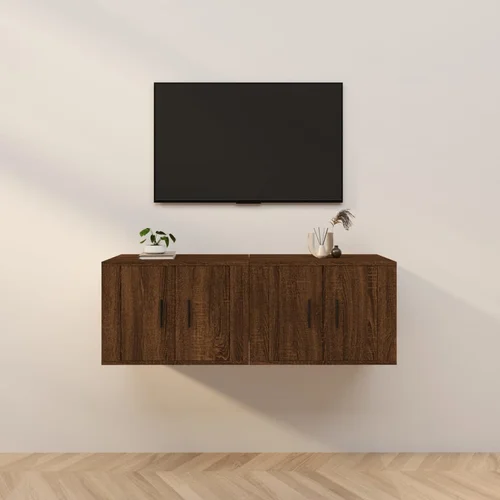 vidaXL Zidni TV ormarići 2 kom boja smeđeg hrasta 57 x 34,5 x 40 cm