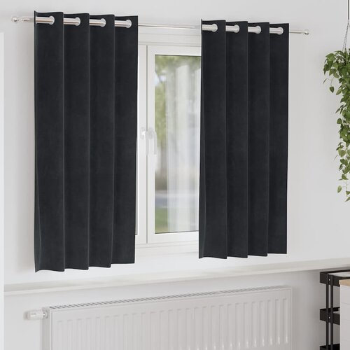  Zavjese za zamračivanje 2 pcs Crna 140 x 175 cm Baršun Cene