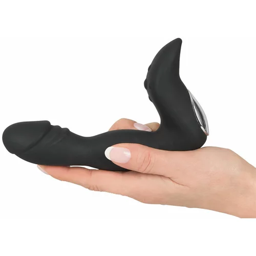 Rebel - punjivi vibrator za prostatu penisa (crni)