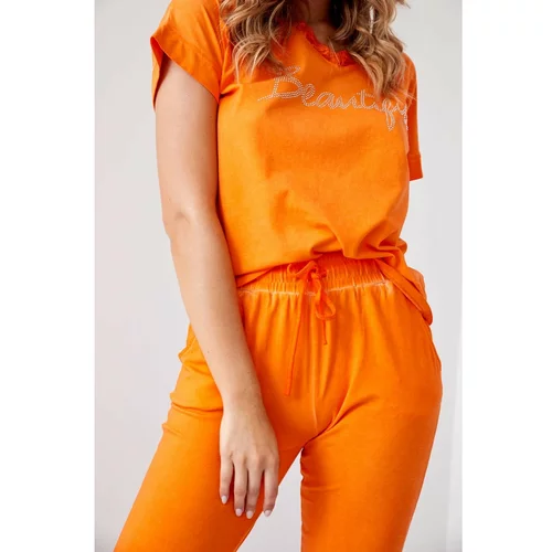 Fasardi Women's summer set with orange lace